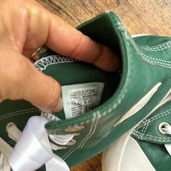 Converse All Star Chuck Taylor Platform /Chelsea Sneakers Leather Green Size 7.5 - Picture 5 of 9